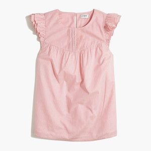 NWT J.Crew Factory Striped Pleated Ruffle Top